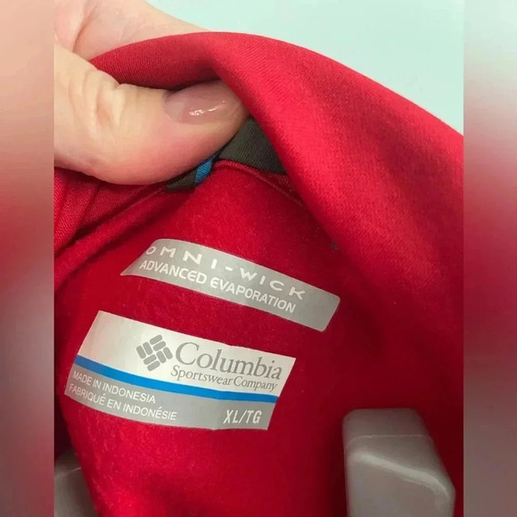 Red Columbia omniwick zipup sweatshirt /jacket size XL #120 - Picture 7 of 13